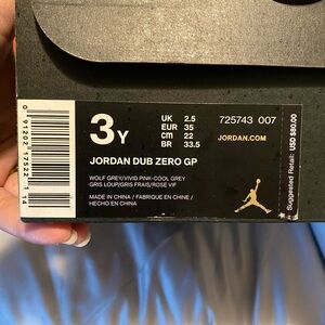 Jordan Dub Zero GP Kids Sneakers - Wolf Gray/Vivid Pink